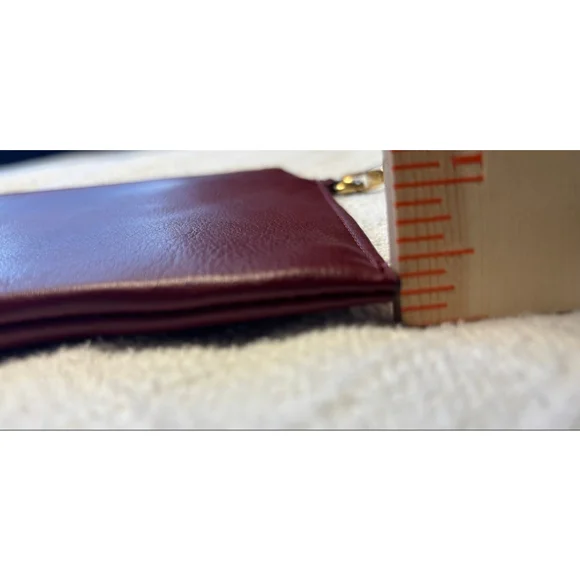 NWT INC International Concepts Burgundy Wine Silver Studded Zippered Wristlet - Picture 5 of 7